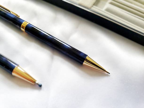 istock Close up of mechanical pencil isolated in a white background 2184555249