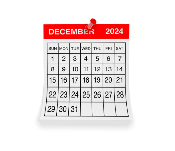 December 2024 calendar on Pin Paper