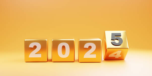 istock Happy New Year 2025 design. 3d render. 2184567520