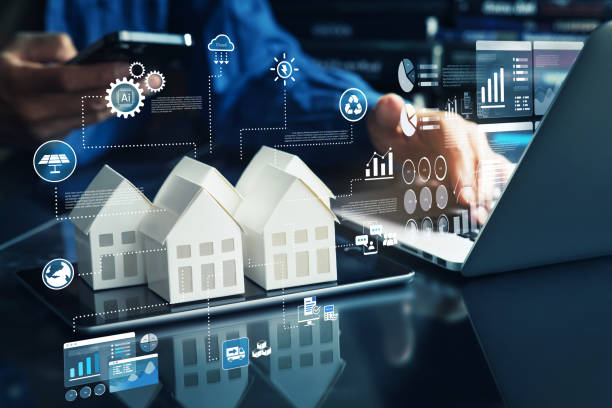 istock Property or real estate concepts with owner developer using innovation technology management. organization and forecasting kpi performance 2184568075