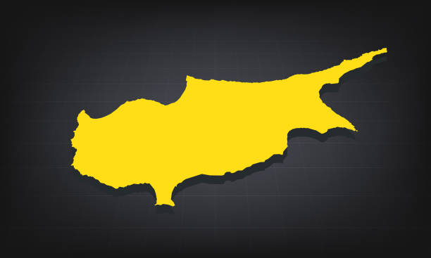 istock Yellow 3D Map of cyprus on a Dark Background, Displaying Geographical Shape and Borders for Educational and Informational 2184574613