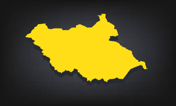 istock Yellow 3D Map of south Sudan on a Dark Background, Displaying Geographical Shape and Borders for Educational and Informational 2184577775