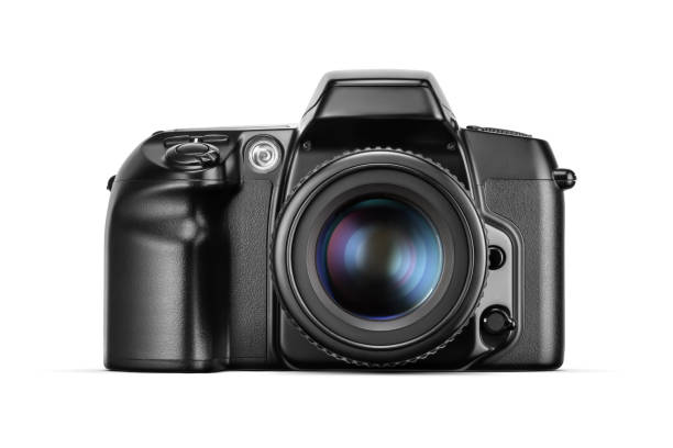 an unidentifiable digital slr camera.  shallow dof.