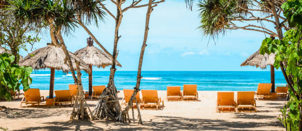 istock Traditional Bali cafe with decorated umbrellas, Indonesia 2184590884