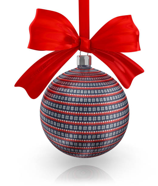 3d christmas ornament ball icon. christmas decoration concept. minimal cartoon christmas bauble xmas ornament for holiday banner web header. isolated on white background. 3d render.