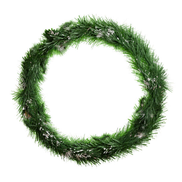 istock circular christmas wreath on white background 2184595098