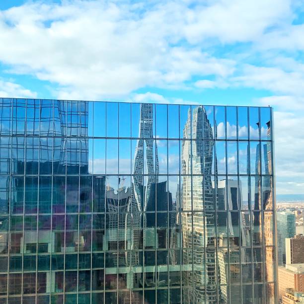 istock Skyscraper with reflection on window of Manhattan skyline, New York City 2184599366