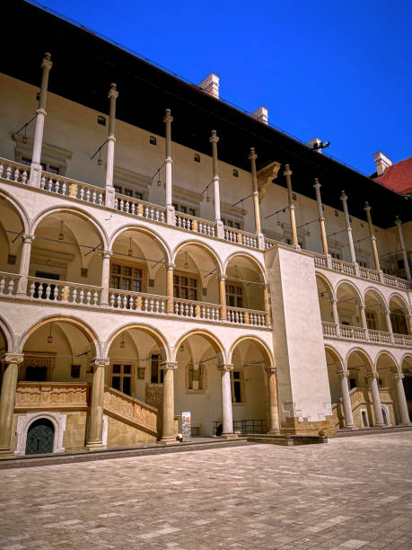 Krakow, Poland - July 31, 2024 : View of Arcade courtyard of the Wawel Castle