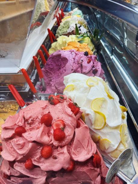 istock Colorful gelato flavors with real fruit 2184610009