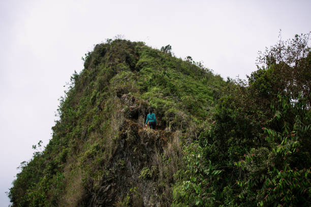 Woman morning Running at mountains
