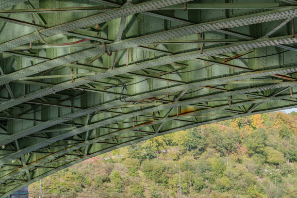 istock Beautiful old steel green bridge 2184623799