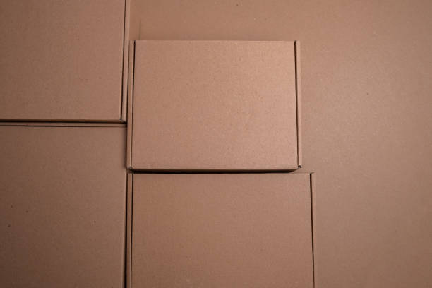 istock Brown paper box. Cardboard box isolated on white background. Place for text. Gift box 2184634573