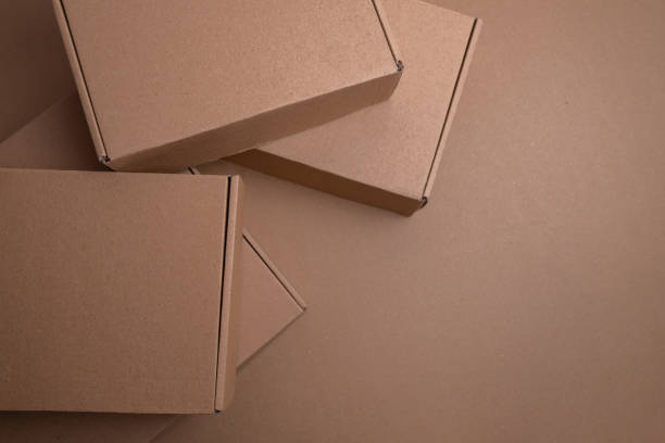 istock Brown paper box. Cardboard box isolated on white background. Place for text. Gift box 2184634588