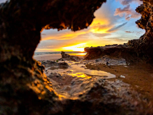 istock Rock tunnel to sunset 2184637391