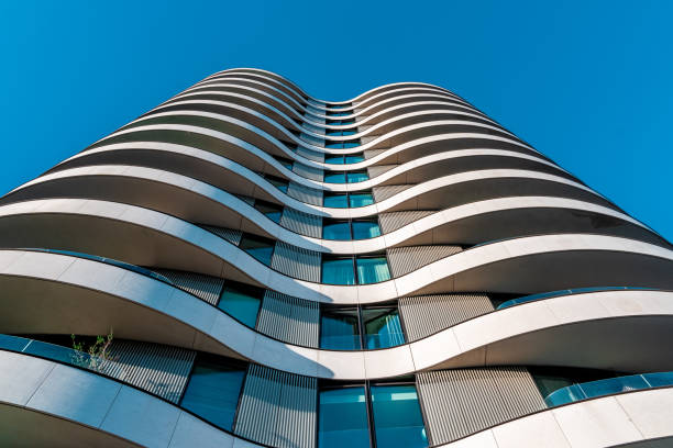 Newly built modern apartment building in London