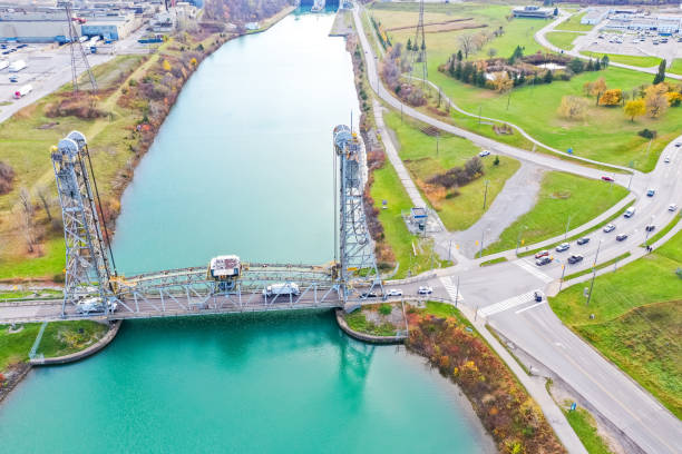 istock Welland Canals Parkway and Glendale Avenue Bridge view, St. Catharines, Canada 2184645447