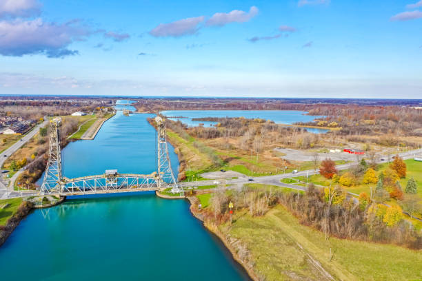 istock Welland Canals Parkway and Glendale Avenue Bridge view, St. Catharines, Canada 2184646001