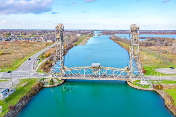 istock Welland Canals Parkway and Glendale Avenue Bridge view, St. Catharines, Canada 2184646041