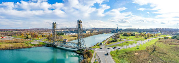 istock Welland Canals Parkway and Glendale Avenue Bridge view, St. Catharines, Canada 2184646089