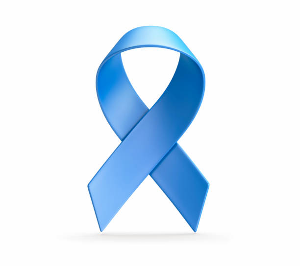Symbol for support men. Blue Ribbon for supporting people living and illness. Healthcare, International men, Father and World cancer day concept. 3d illustration.