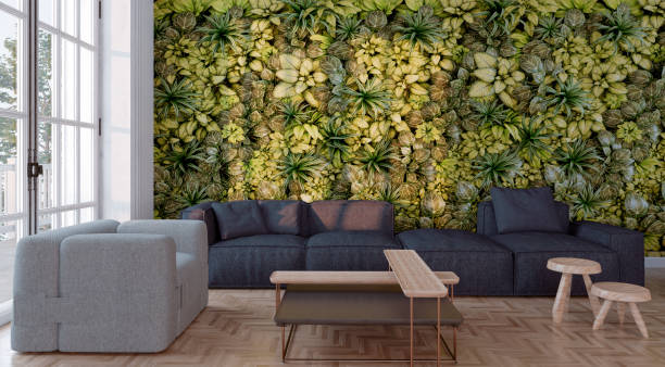istock Large luxury modern bright interiors Living room mockup illustration 3D rendering image 2184648945