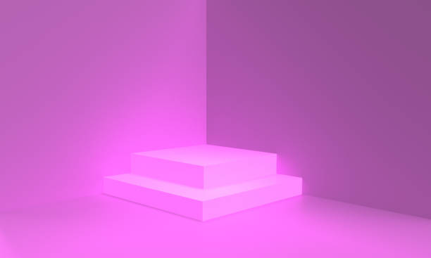 istock Pink violet purple color step stage stand showcase podium square empty blank copy space background wallpaper display product marketing advertisement banner social media sale romance happy valentine 2184650335