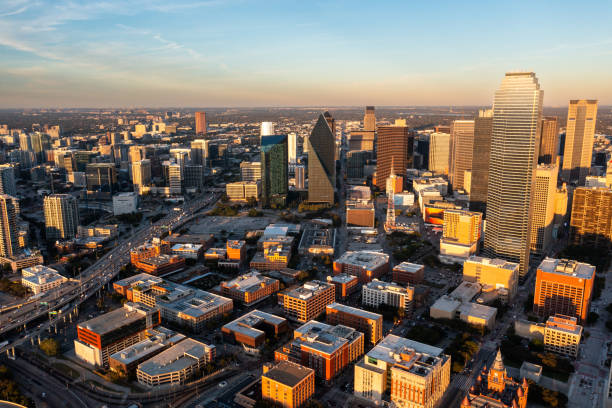 istock Aerial Drone Image over downtown Dallas, Texas Margaret McDermott Bridge 2184650740
