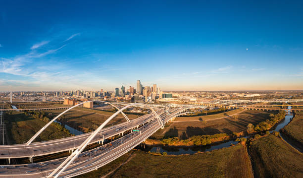 Aerial Drone Image over downtown Dallas, Texas