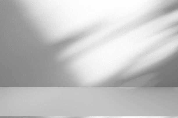 istock Wall interior background, studio and backdrops show products.with shadow from window color white . background for text insertion and presentation product 2184674879