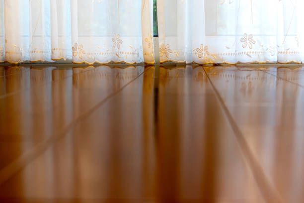 Wooden floor surface taken in low position