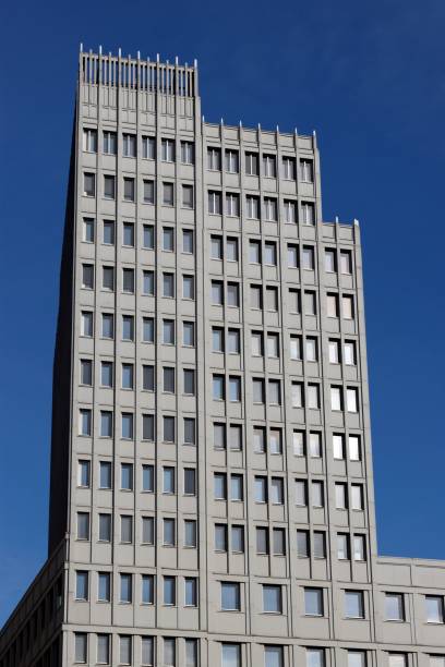 istock Modern high-rise building against blue sky. 2184684437