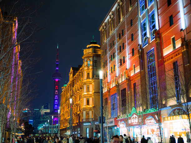 Christmas market in the Bund in  Shanghai, China
