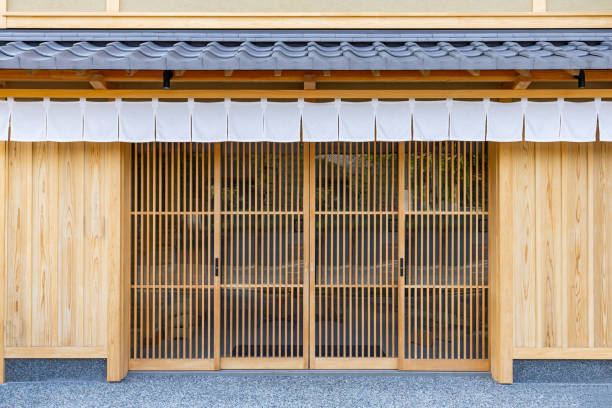 Entrance to a traditional Japanese house,Kyoto Japan.14 September 2024.Urban area of the Kiyomizu district, Higashiyama, Kyoto.