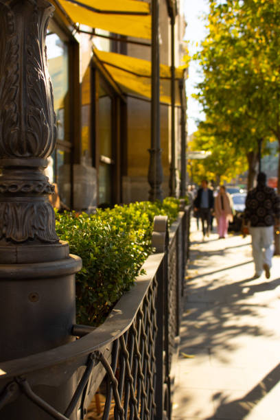 istock street scene with sidewalk greenery 2184697487