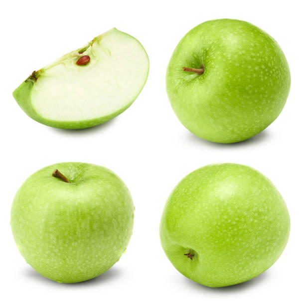 istock green apple isolated on white background. clipping path 2184699031