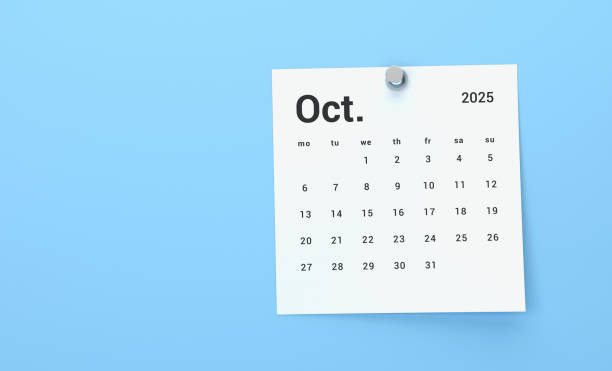 istock 2025 October Calendar On Blue Background 2184700289