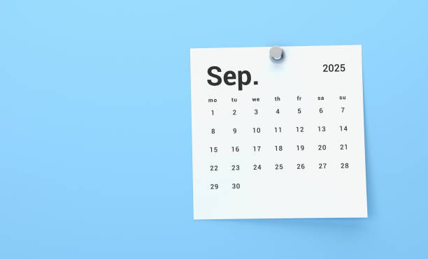istock 2025 September Calendar On Blue Background 2184700301