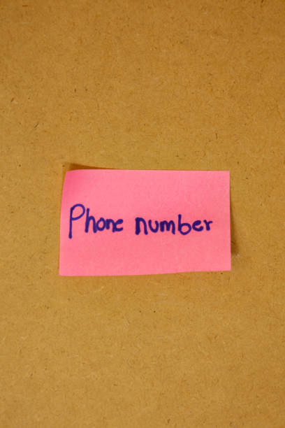 Office telephone with a blue sticky note