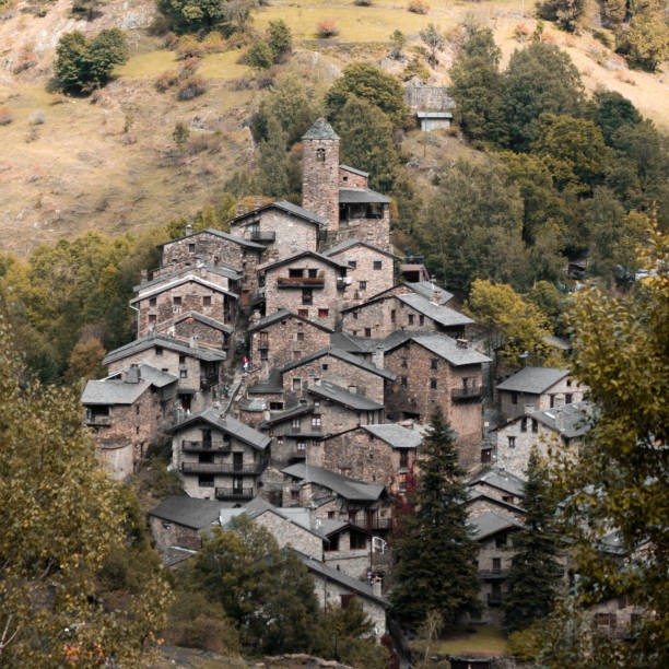 istock Charming Historic Stone Village in the Pyrenees, Spain 2184701886