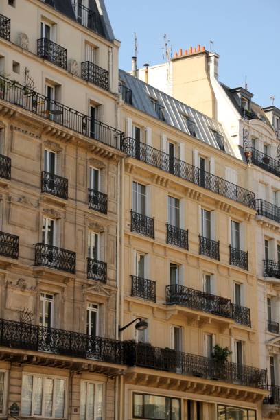 istock Classic Parisian architecture with ornate balconies. 2184702385
