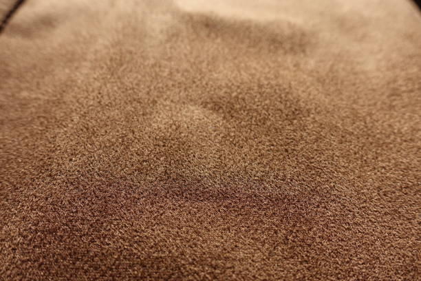 istock Close view of chocolate brown faux suede polyester fabric 2184706441