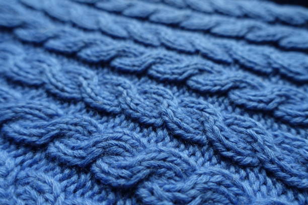 Close-up of a blue, braided rope.