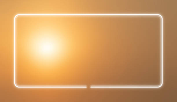 Blur background with sky scenery and sunny. White rectangle frame with glowing. blurry gold sky
