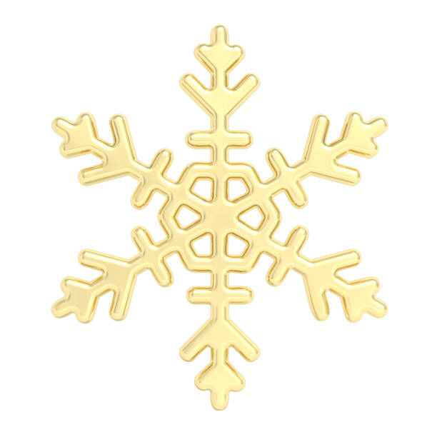 istock Gold snowflake isolated on white background. 2184707333