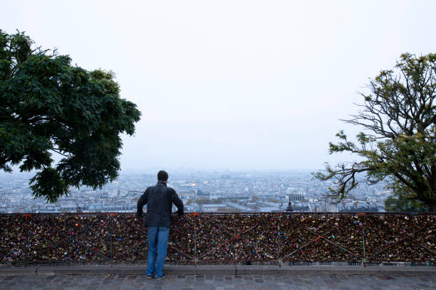 Panoramic view of Paris viewed from Montmartre hill