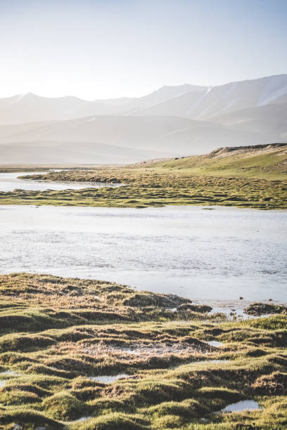 istock High mountain landscape panorama, a river in the mountains flows in a mountain valley among green meadows against the backdrop of mountains, landscape in the Pamir Mountains for background 2184713752