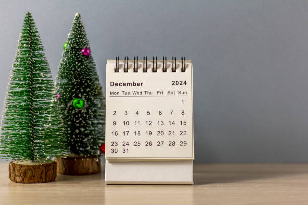 istock Hello, December 2024. Desk calendar for planning with copy space. 2184718196