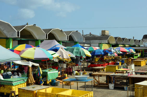 Roseau, Dominica: the central market, supplied mostly by local farmers - Hanover Street.
