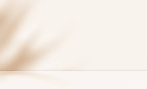 istock Autumn background room studio with sunlight effect leaves shadow on wall and floor. 2184723683