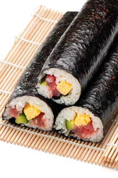 istock Eho-maki are thick sushi rolls which is believed to bring good fortune if eaten while facing the year's 